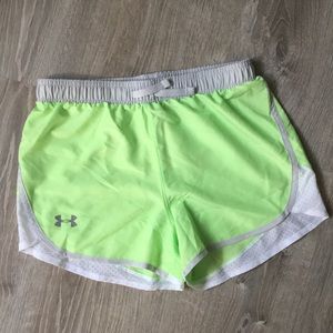 Under Armour Heat Gear Neon Green Running Shorts